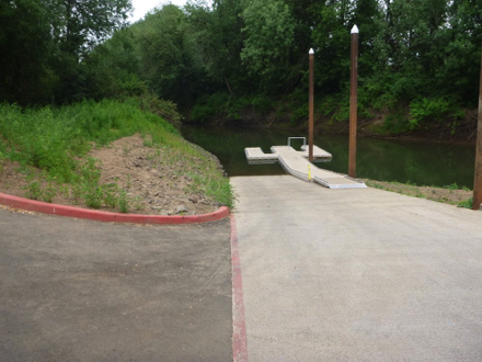 Steep driveway to launch and  boat ramp – no accessible parking at launch parking lot